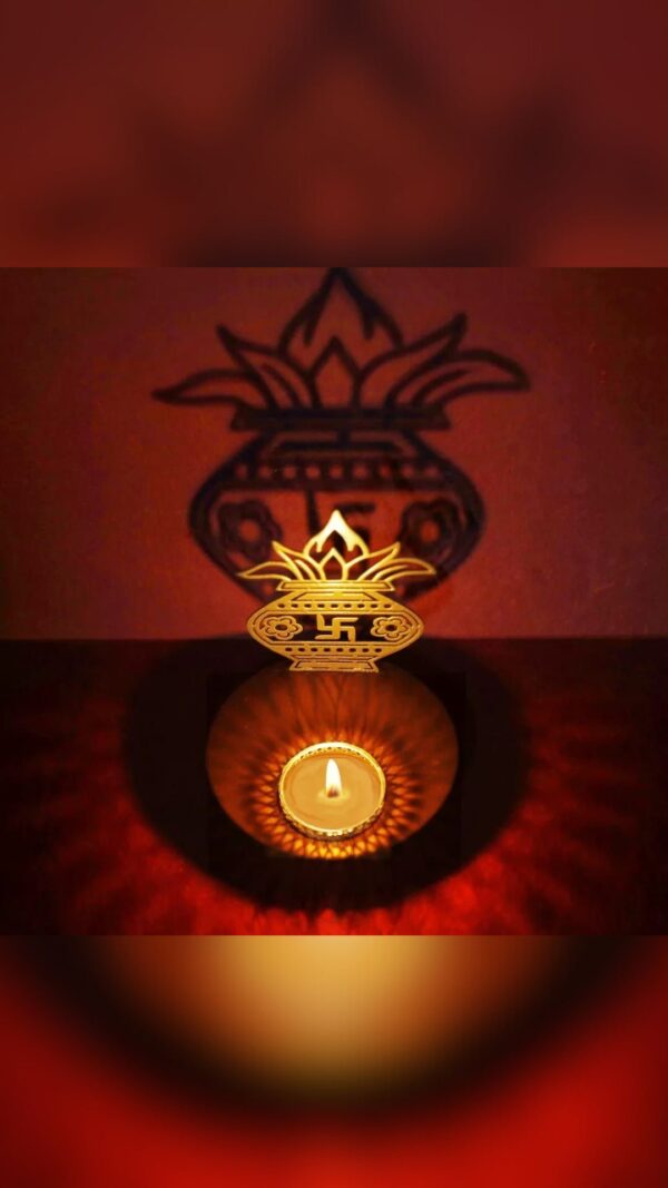 Kalash Shadow Diya | Vvisba | Spiritual metal decor