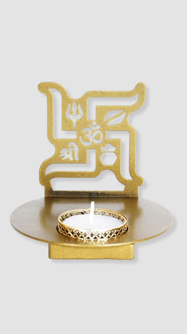 Swasthika Metal Shadow Diya | Vvisba | Spiritual Decor
