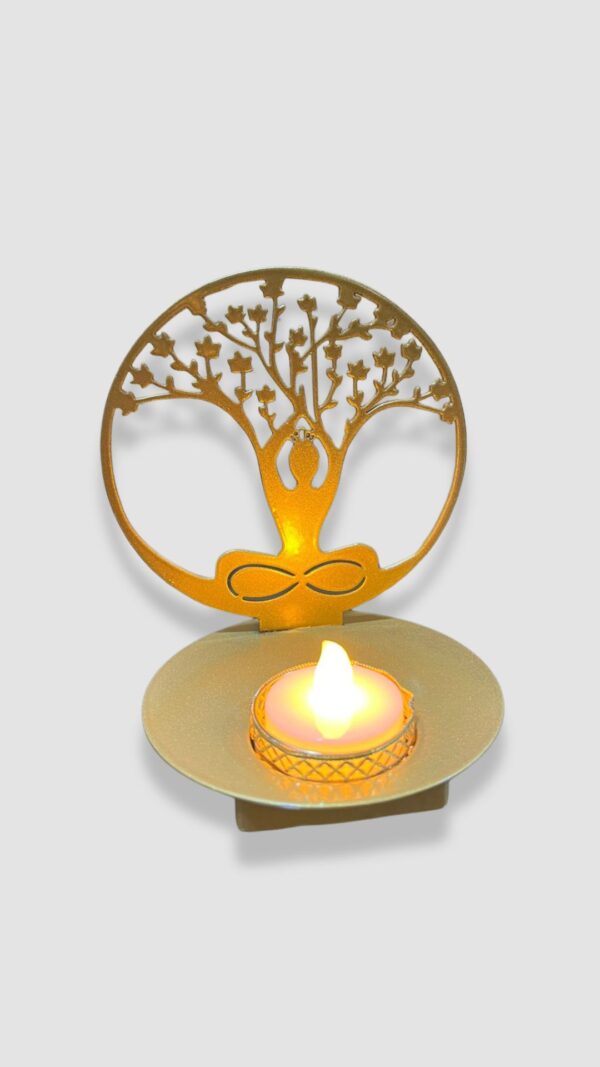 Yoga Metal Shadow Diya | Vvisba | Spiritual Decor