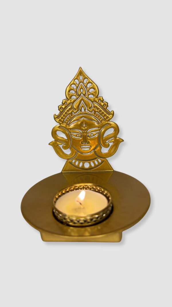 Durga Metal Shadow Diya | Vvisba | Spiritual Decor